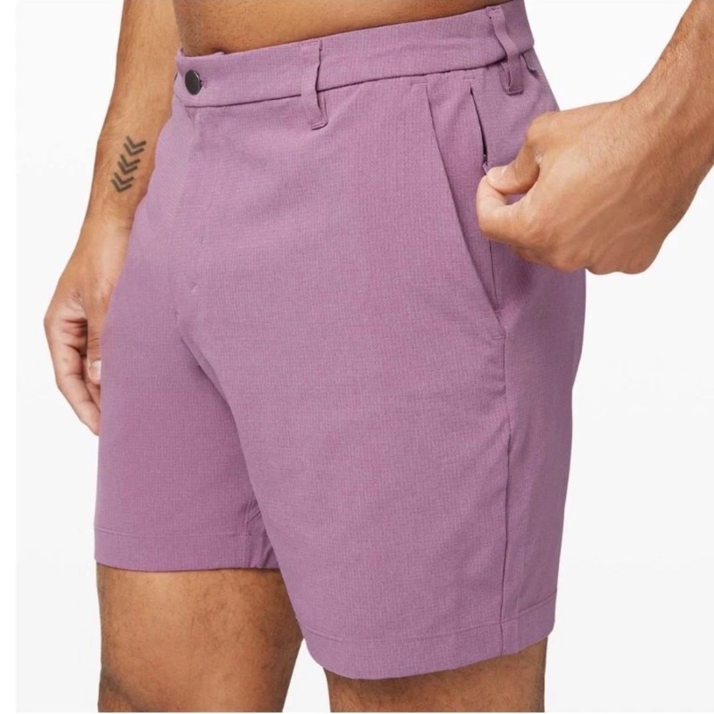 Lululemon Commission Shorts Mens 31 Purple Ripstop 7 Inch Inseam